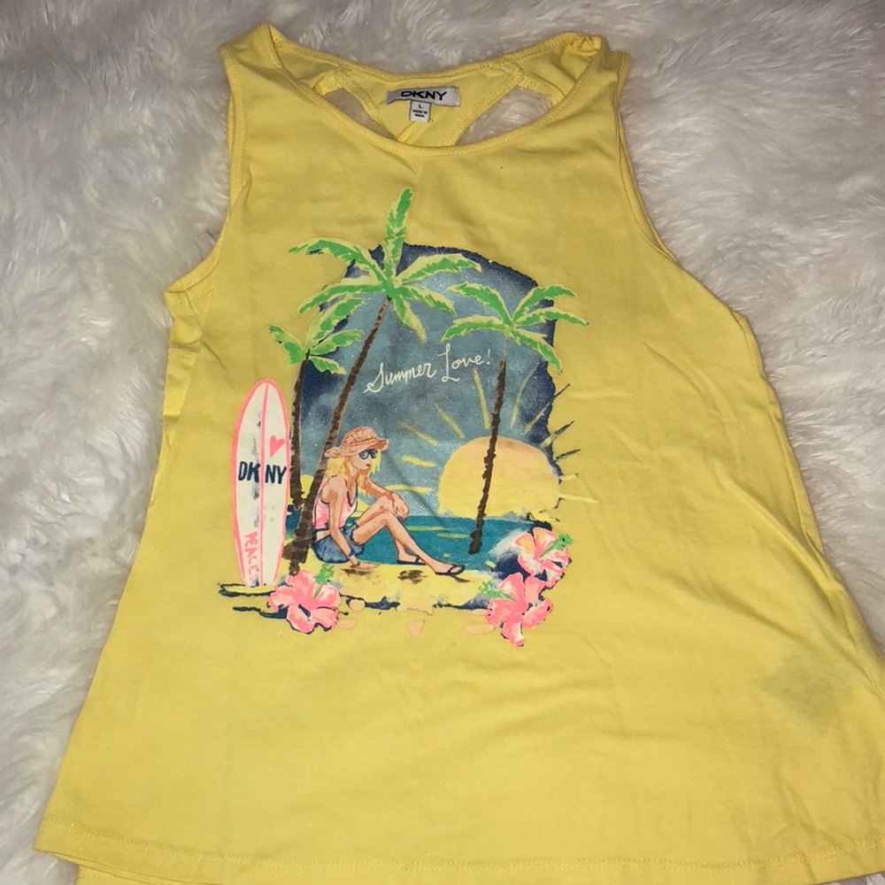 Yellow girls tank top.